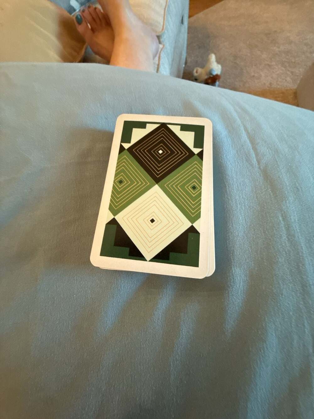 Playing Cards Geometric Art Green Diamond Deck